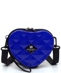 ABS Plastic Heart Mini Crossbody Bag PC715 BLUE